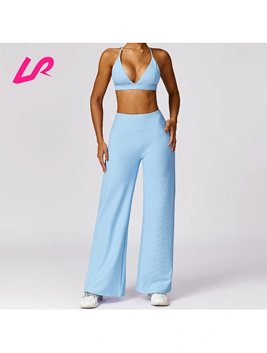 Get seamless comfort and style with our two piece flare pants set.